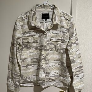 SANCTUARY women's neutral beige lightweight camo jacket size large